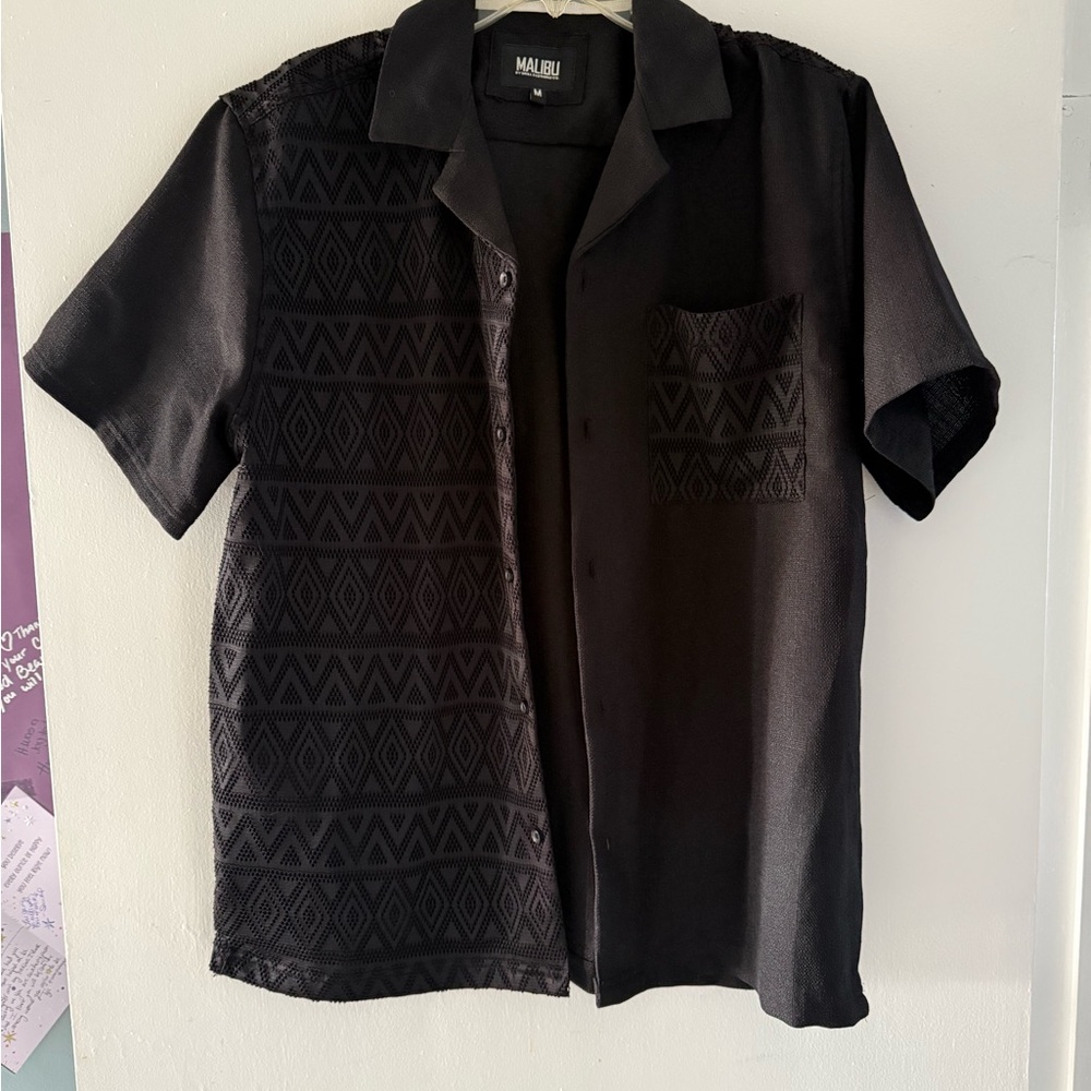 Malibu Black Geometric Pattern Shirt